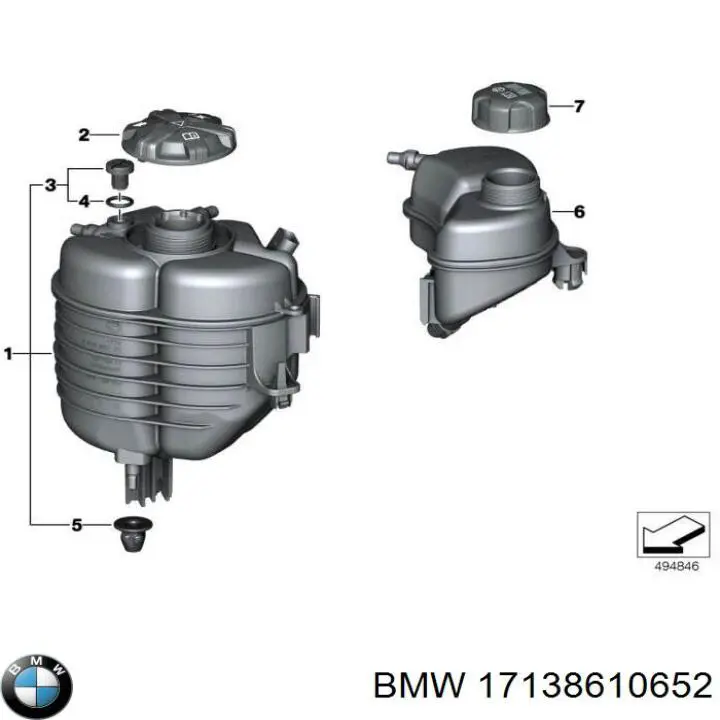 Zbiorniczek wyrównawczy układu chłodzenia BMW 17138610652 cena, od 139,38 USD
