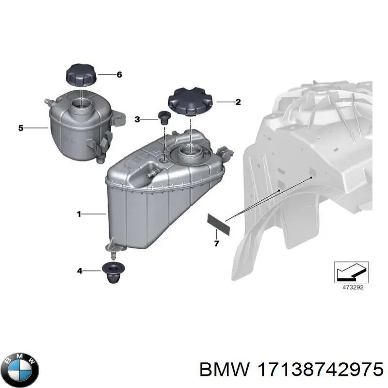 Zbiorniczek wyrównawczy układu chłodzenia BMW 17138742975 cena, od 67,89 USD