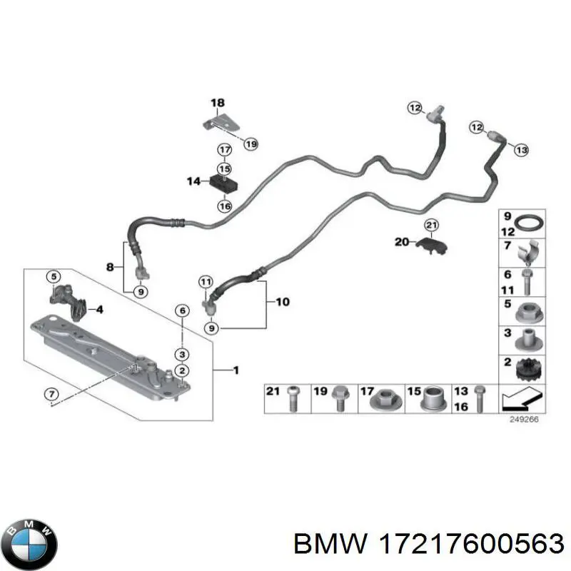 17217600563 BMW termostat chłodzenia oleju automatycznej skrzyni biegów