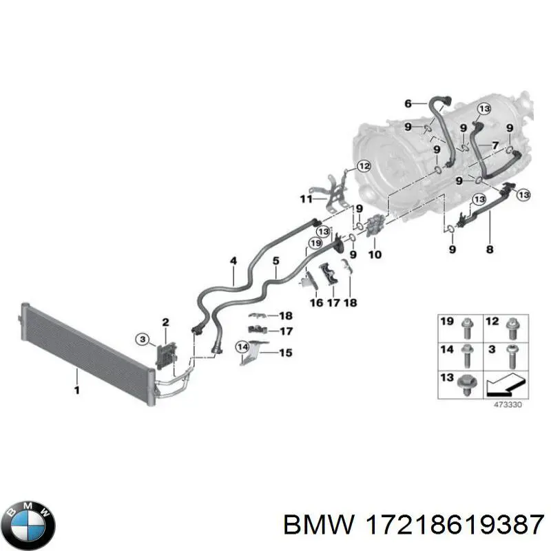Chłodnica automatycznej/mechanicznej skrzyni biegów BMW 17218619387 cena, od 348,21 USD