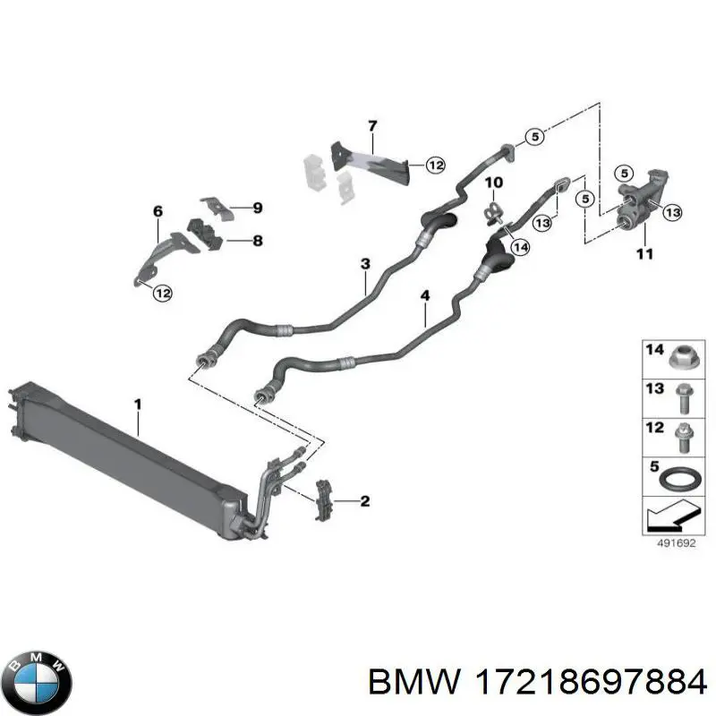 17218697884 BMW Chłodnica automatycznej/mechanicznej skrzyni biegów