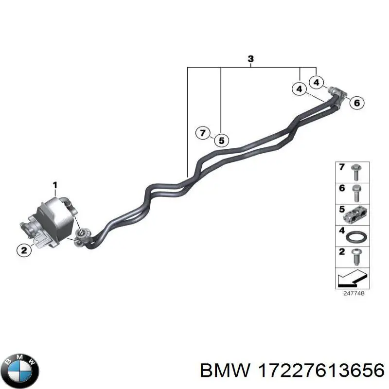Uszczelka pierścieniowa rur olejowych smarowania łożyska rozrządu BMW 17227613656 cena, od 1,12 USD