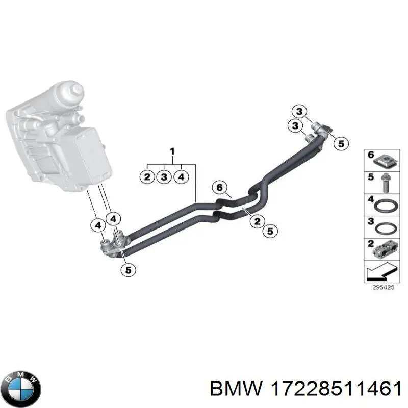 Pierścień zabezpieczający rurkę chłodzącą automatycznej skrzyni biegów do BMW X3 (F25)