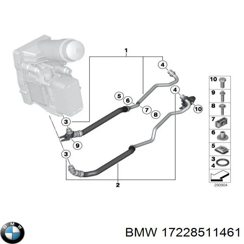 Pierścień zabezpieczający rurkę chłodzącą automatycznej skrzyni biegów BMW 17228511461 cena, od 16,19 USD