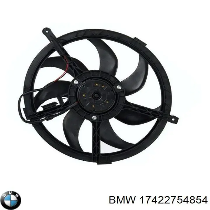 17422754854 BMW Dyfuzor chłodnicy, w komplecie z silnikiem i wirnikiem