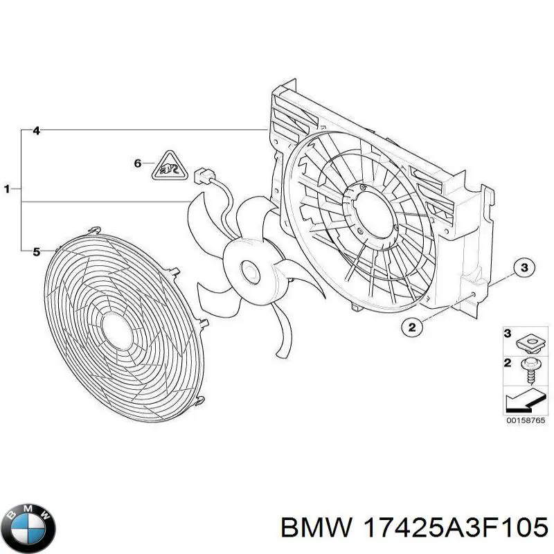 Dyfuzor chłodnicy, w komplecie z silnikiem i wirnikiem BMW 17425A3F105 cena, od 132,80 USD