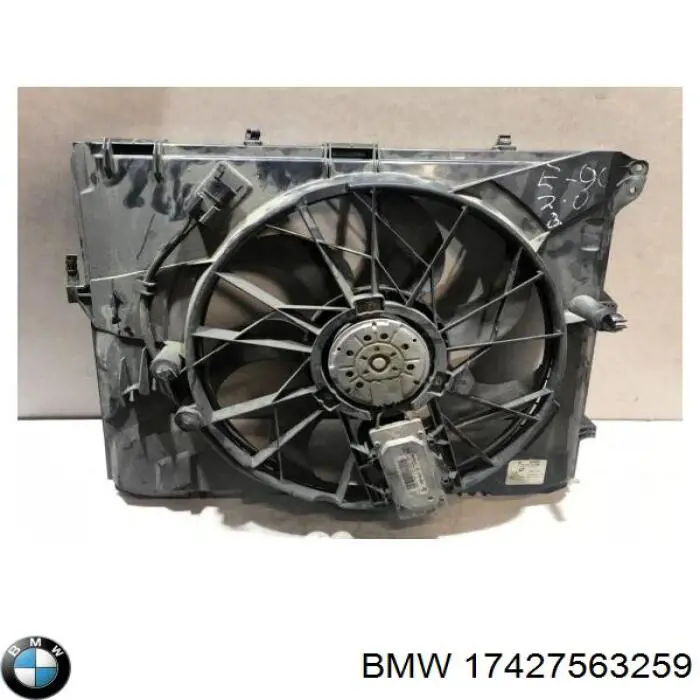 Do koszyka 17427563259 BMW Dyfuzor chłodnicy, w komplecie z silnikiem i wirnikiem