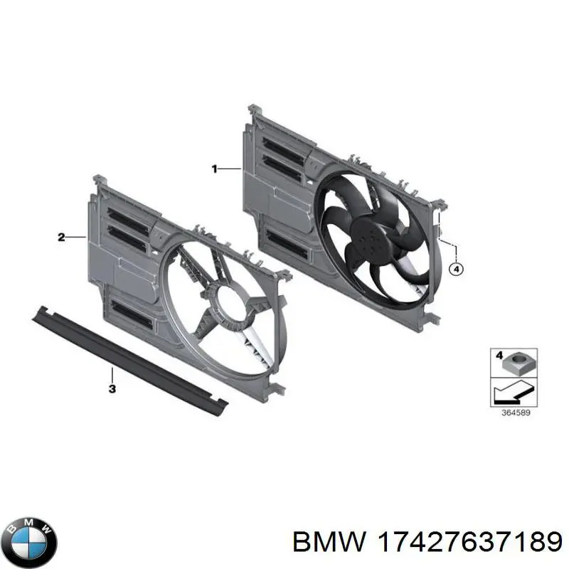 Dyfuzor chłodnicy do BMW X1 (F48)