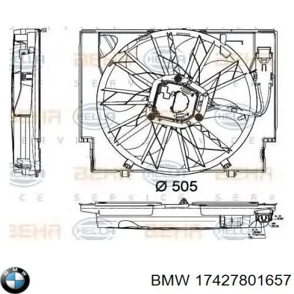 Dyfuzor chłodnicy, w komplecie z silnikiem i wirnikiem BMW 7801657 cena, od 178,77 USD