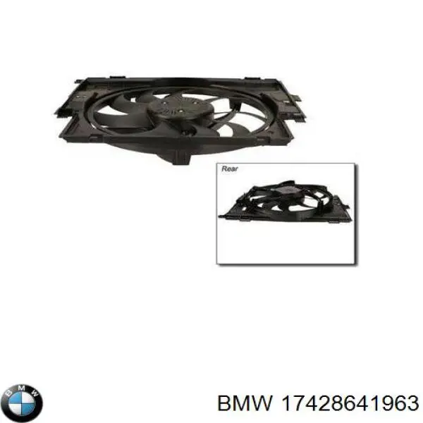 Do koszyka 17428641963 BMW Dyfuzor chłodnicy, w komplecie z silnikiem i wirnikiem