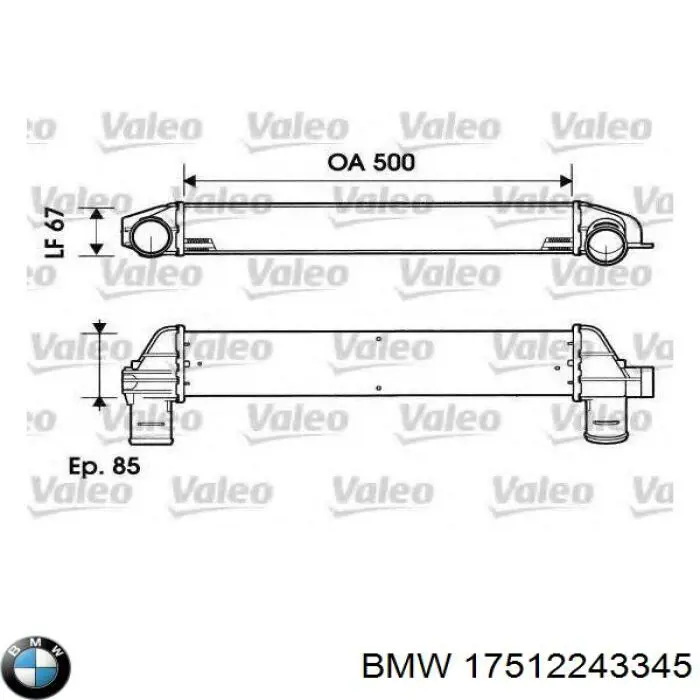 Chłodnica intercoolera BMW 17512243345 cena, od 71,51 USD