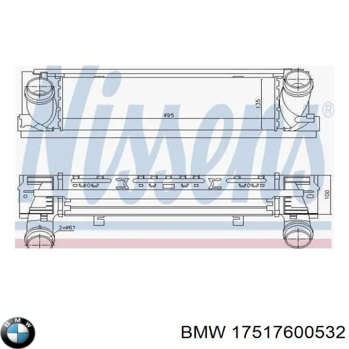 Chłodnica intercoolera BMW 17517600532 cena, od 188,52 USD
