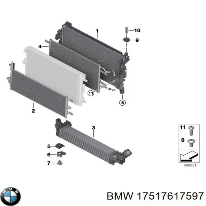 17517617597 BMW Chłodnica intercoolera