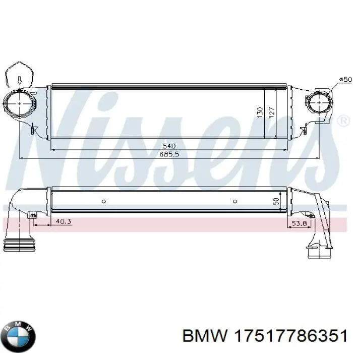 Chłodnica intercoolera BMW 17517786351 cena, od 67,87 USD