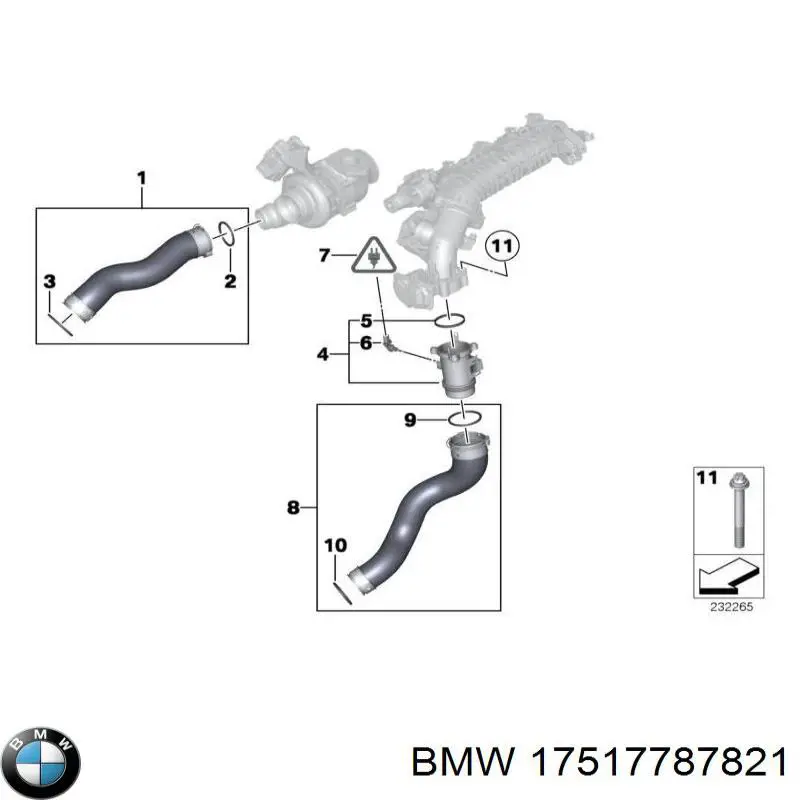 Obejma króćca intercoolera BMW 17517787821 cena, od 1,00 USD
