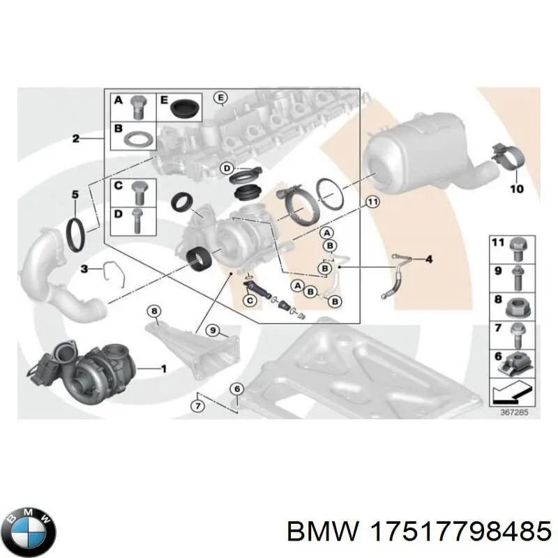 17517798485 BMW Obejma króćca intercoolera