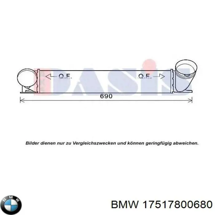 Chłodnica intercoolera BMW 17517800680 cena, od 216,85 USD