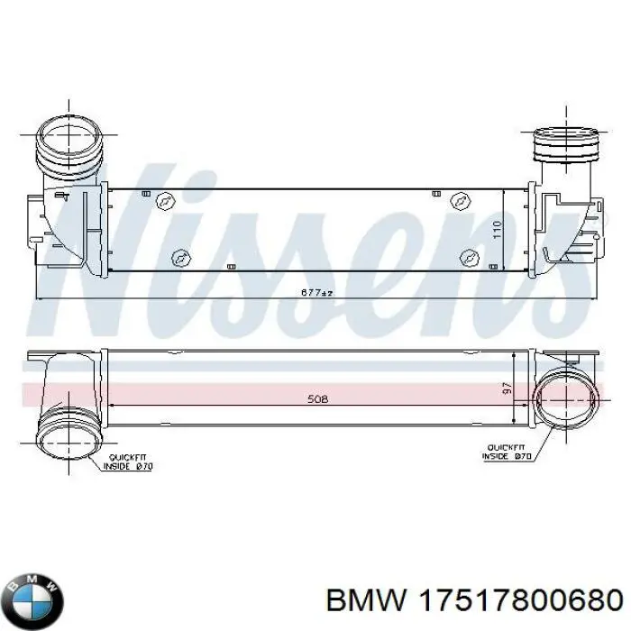 17517800680 BMW Chłodnica intercoolera