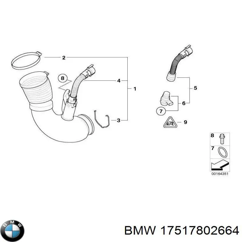 Obejma króćca intercoolera BMW 17517802664 cena, od 3,82 USD