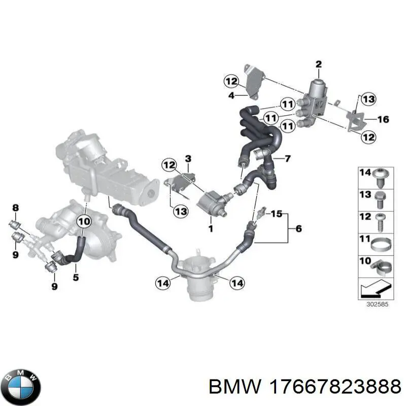 17667823888 BMW Regulujący zawór chłodziwa