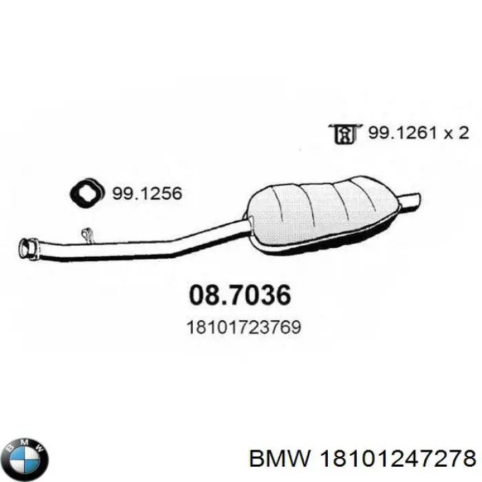 18101247278 BMW tłumik, tylna część