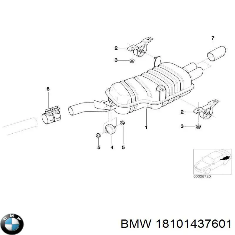 Tłumik, tylna część BMW 18101437601 cena, od 134,12 USD