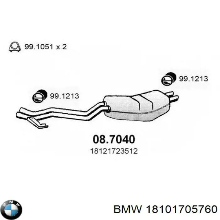 18101705760 BMW Tłumik, tylna część