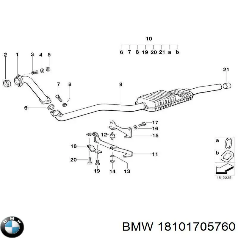 Tłumik, tylna część BMW 18101705760 cena, od 165,41 USD