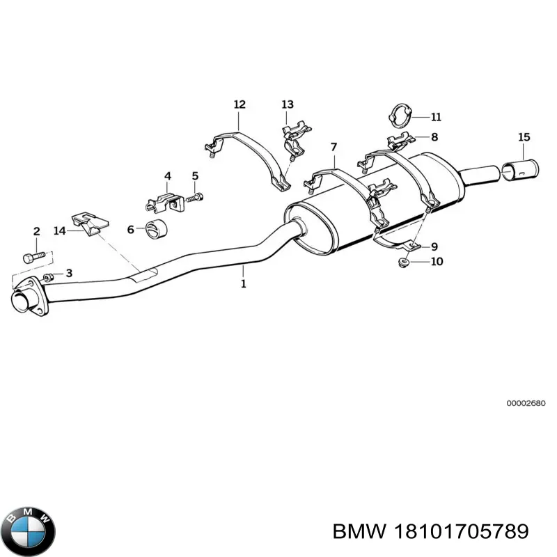 18101705789 BMW tłumik, tylna część