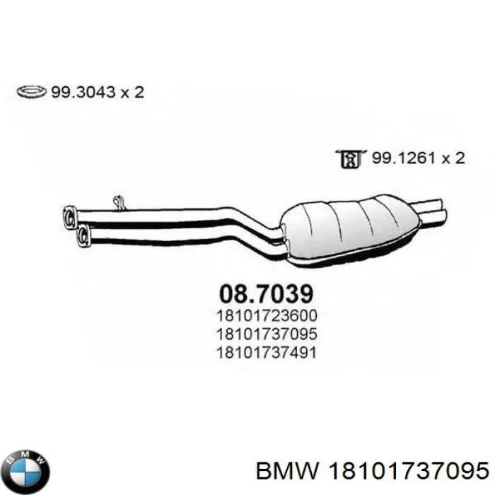 Tłumik, tylna część BMW 18101737095 cena, od 166,71 USD