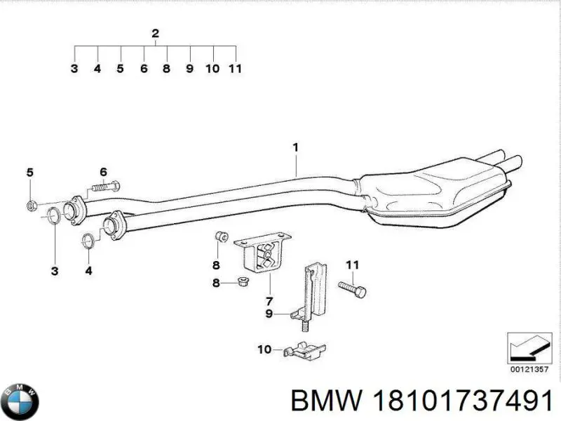 Tłumik, tylna część BMW 18101737491 cena, od 166,71 USD