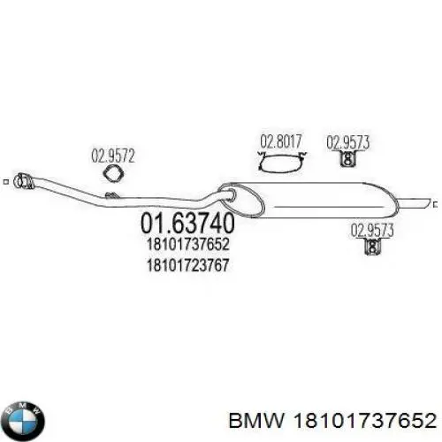 Do koszyka 18101737652 BMW Tłumik, tylna część