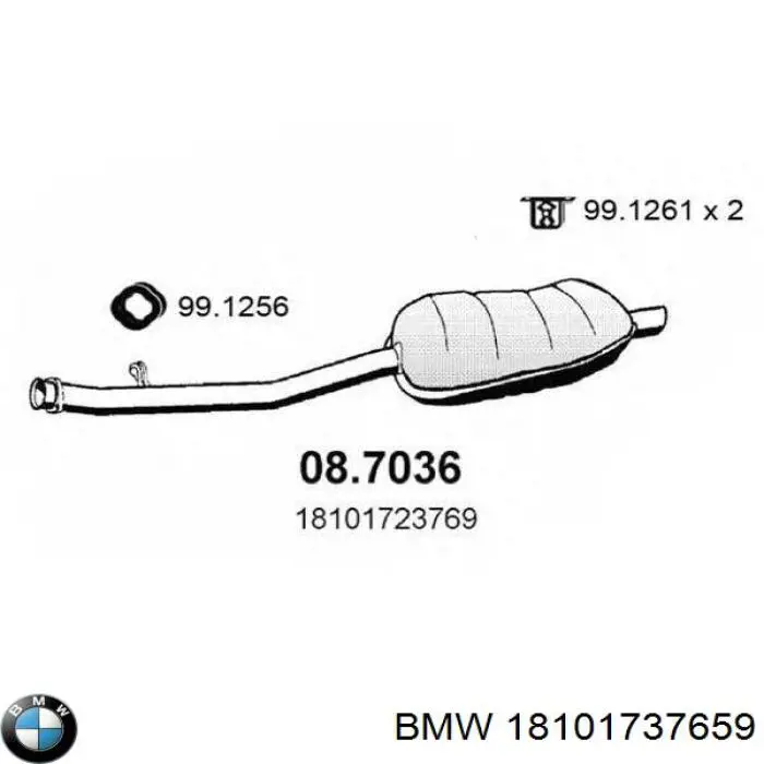 18101737659 BMW tłumik, tylna część