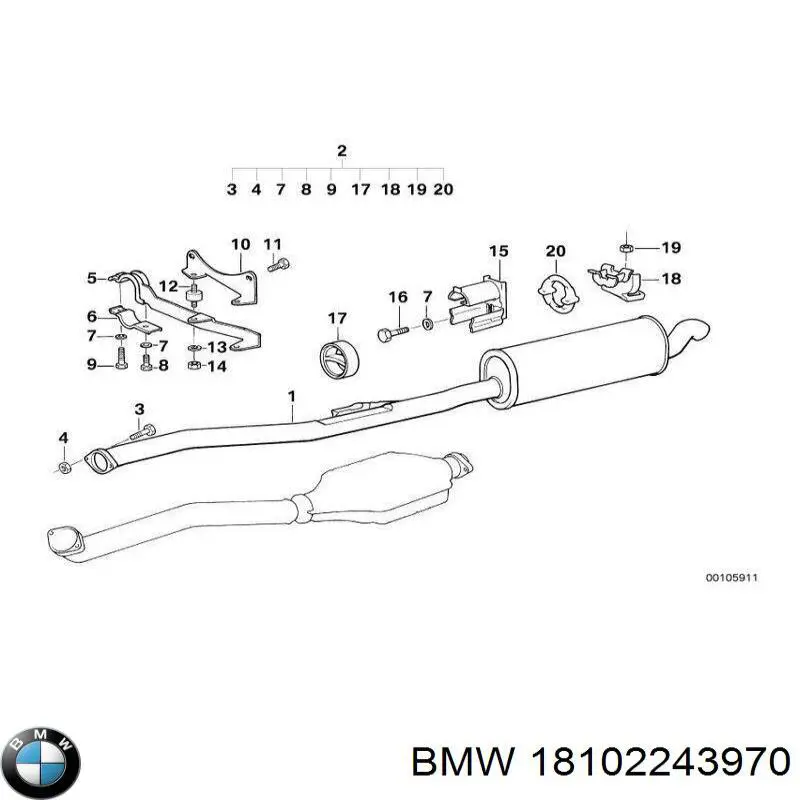 18102243970 BMW Tłumik, tylna część