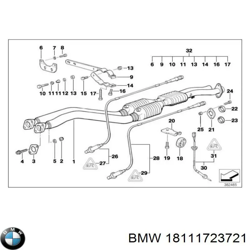 Do koszyka 18111723721 BMW Uszczelka rury odbiornika tłumika