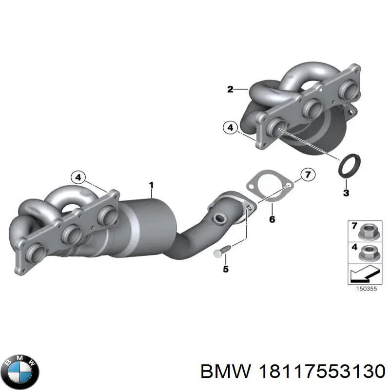 Uszczelka rury odbiornika tłumika BMW 18117553130 cena, od 17,06 USD