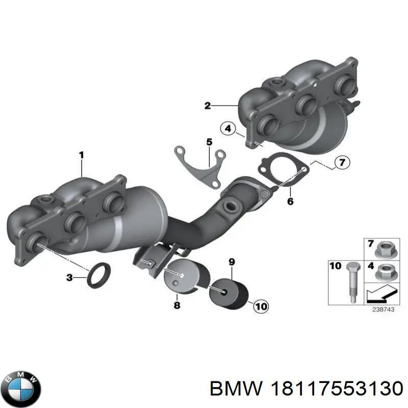 Do koszyka 18117553130 BMW Uszczelka rury odbiornika tłumika