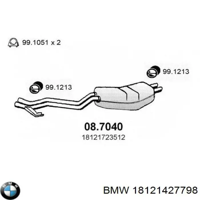 18121427798 BMW Tłumik, tylna część
