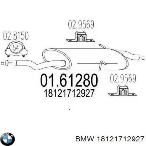 Do koszyka 18121712927 BMW Tłumik, tylna część