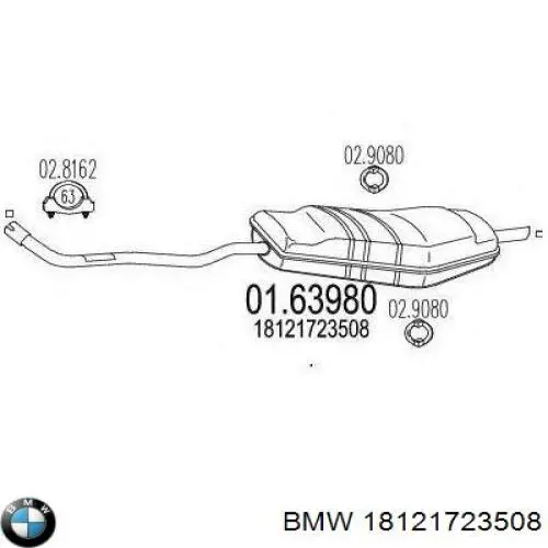 Tłumik, tylna część BMW 18121723508 cena, od 195,73 USD