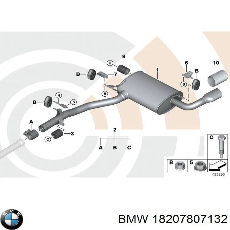 Poduszka mocowania tłumika 18308513515 BMW