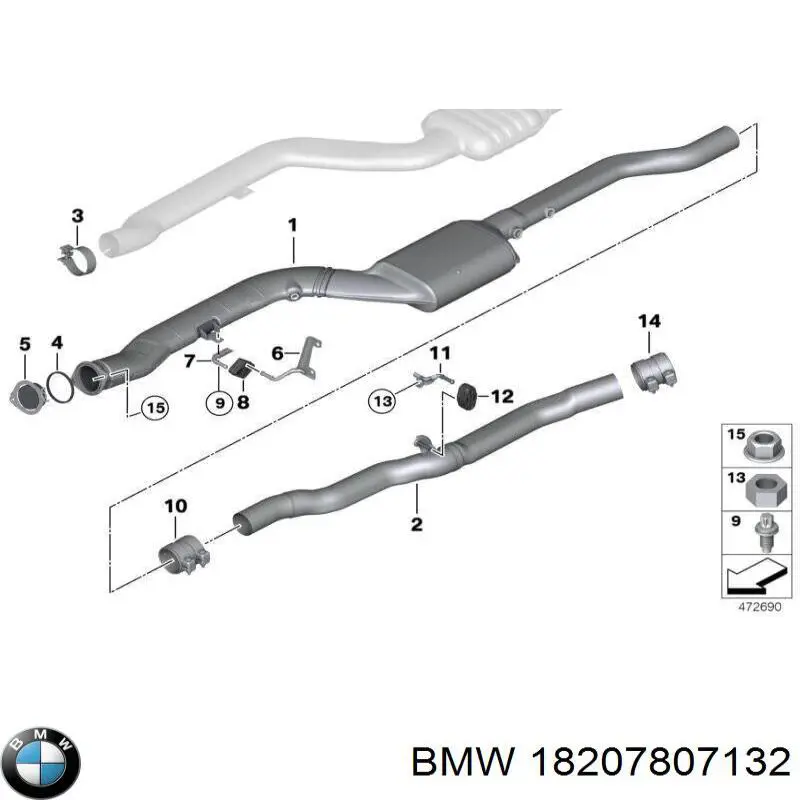Poduszka mocowania tłumika BMW 18308513515