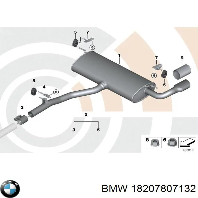 Poduszka mocowania tłumika BMW 18207807132 cena, od 12,40 USD