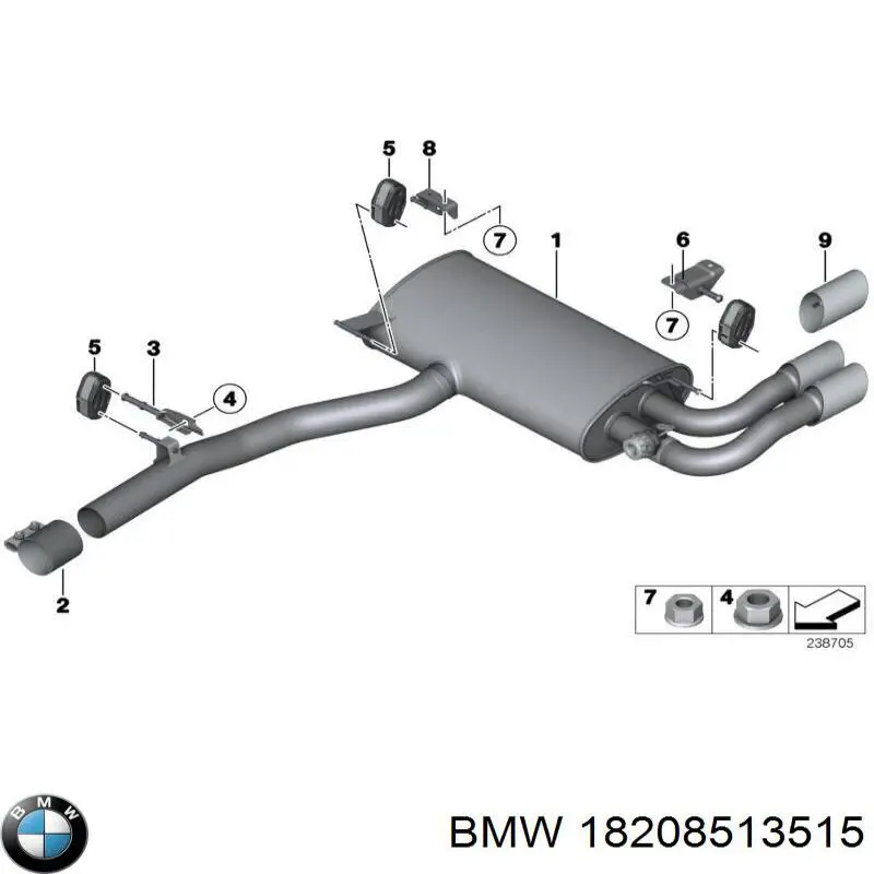 Poduszka mocowania tłumika 18308513515 BMW