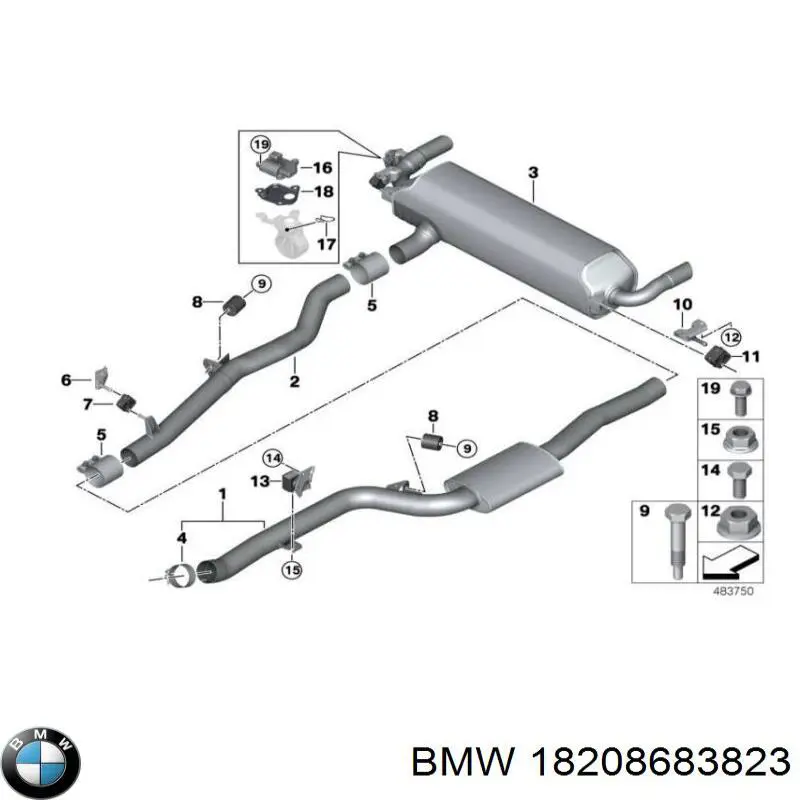 18208683823 BMW Uchwyt rury dolotowej tłumika
