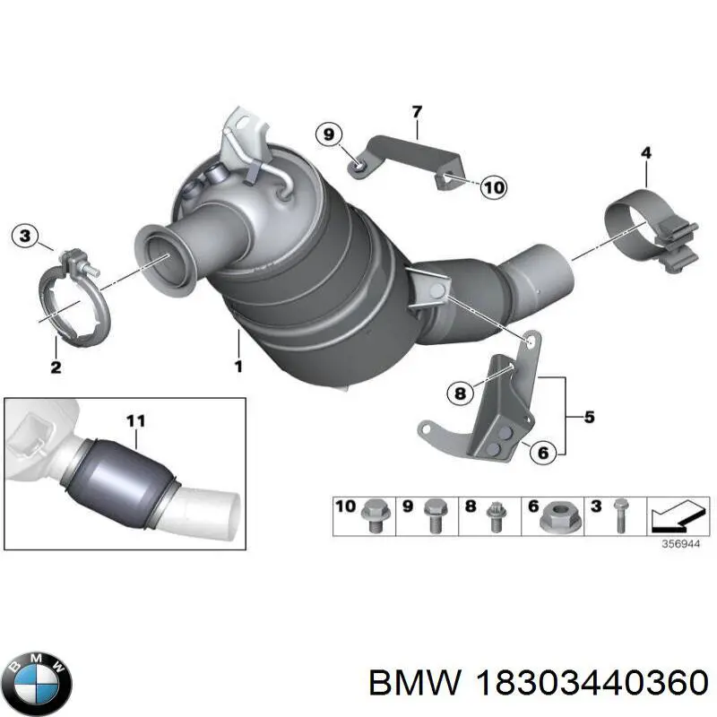 18303440360 BMW Filtr cząstek stałych układu wydechowego
