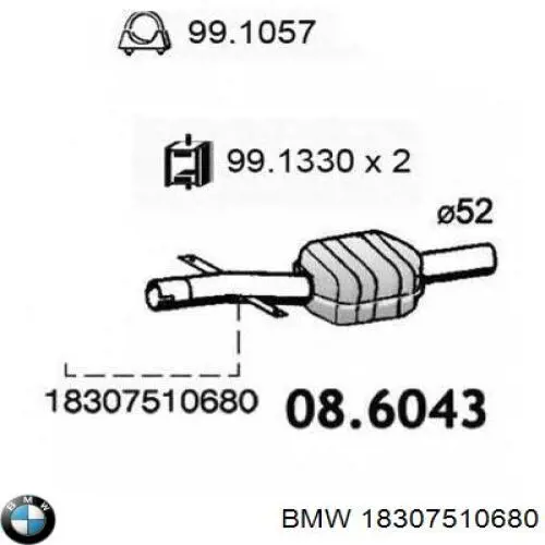 18307510680 BMW Konwerter-katalizator