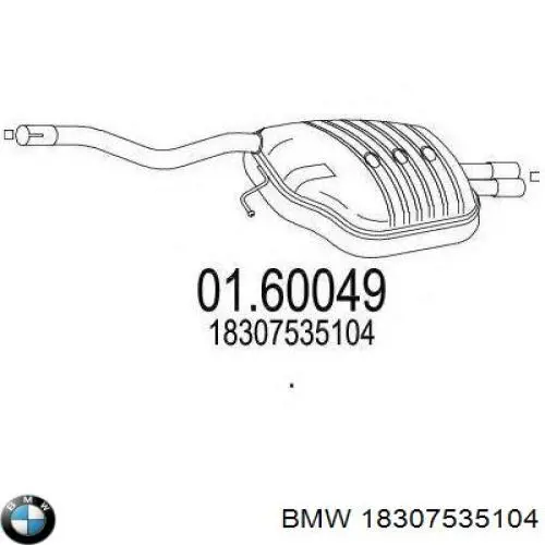 Do koszyka 18307535104 BMW Tłumik, tylna część