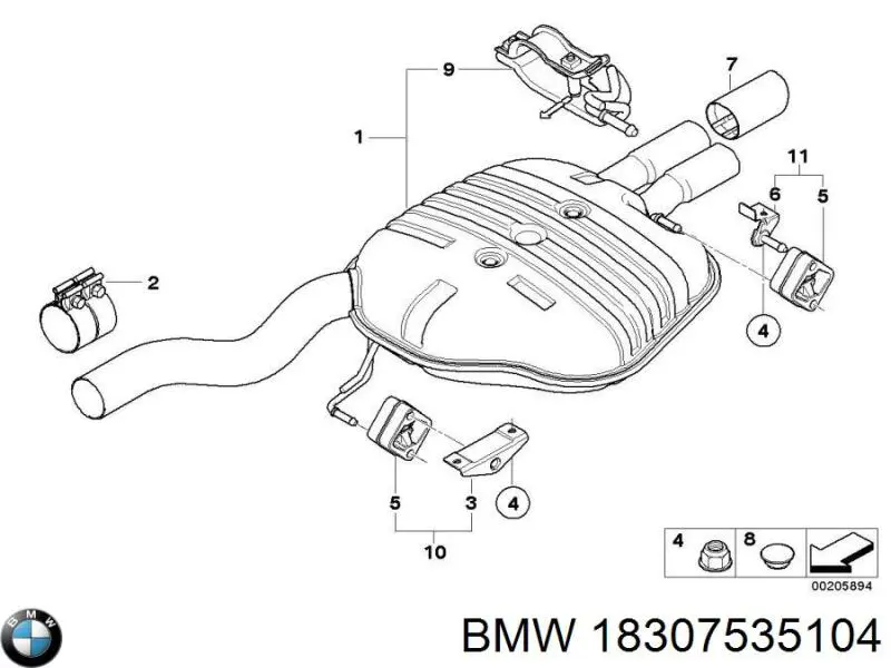 Tłumik, tylna część BMW 18307535104 cena, od 269,59 USD