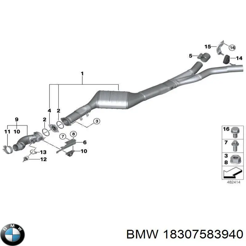 18307583940 BMW Wspornik (uchwyt) tłumika tylny